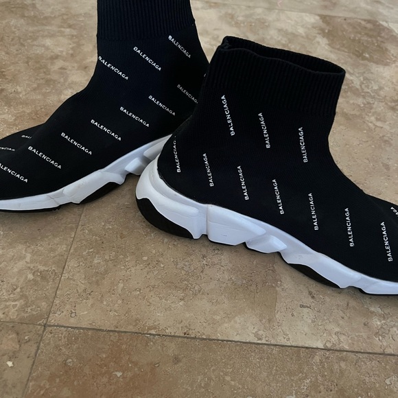 Balenciaga Speed Trainer Mid Logo Print. Men’s 7/ woman’s 9 - Picture 2 of 10